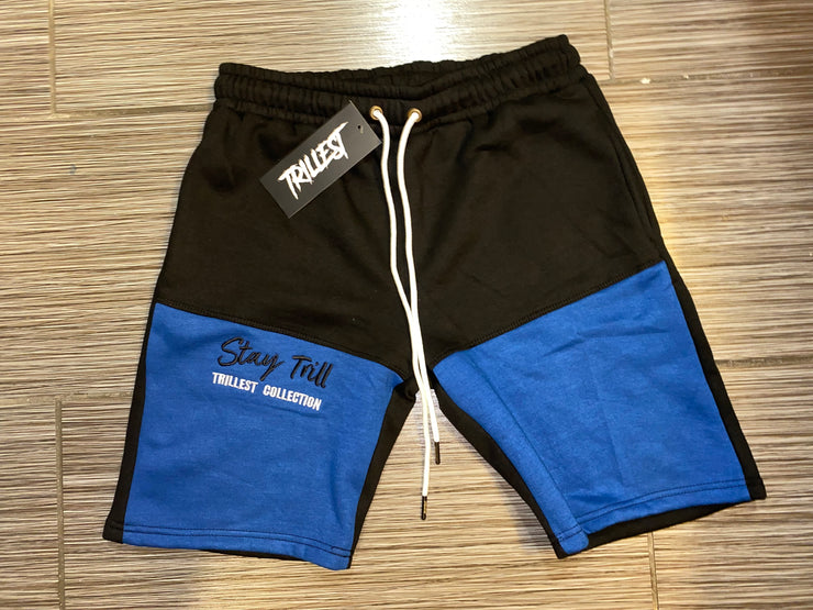 Stay Trill Black/Royal 2 Tone Shorts