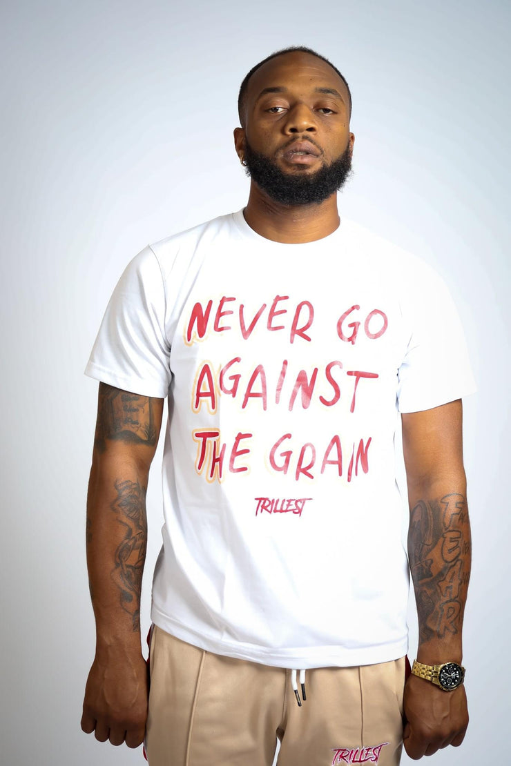 Against The Grain Tee - White\Red\Cream