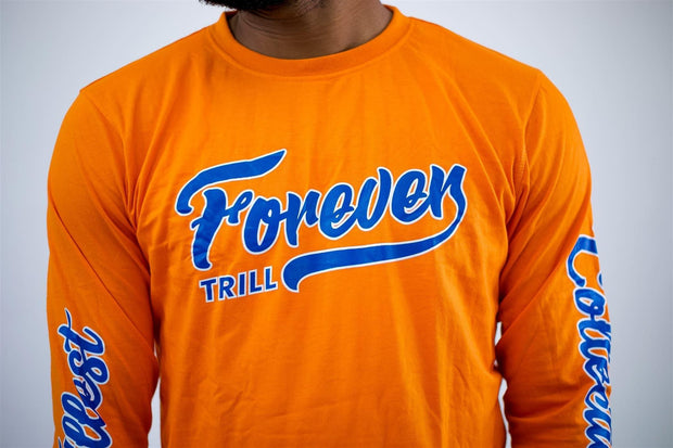 Forever Trill Long Sleeve Tee - Orange/Royal