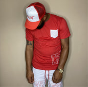 Trillest Pocket Tee - Red/White