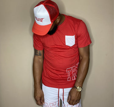 Trillest Pocket Tee - Red/White