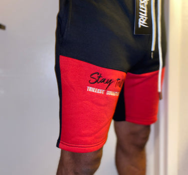 Stay Trill Black/Red 2 Tone Shorts