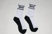 Two Stripe Logo Socks - White/Black