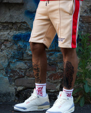 Cream/Red Trillest Track Shorts