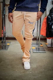 Trillest Stacked Track Pants - Cream/Navy
