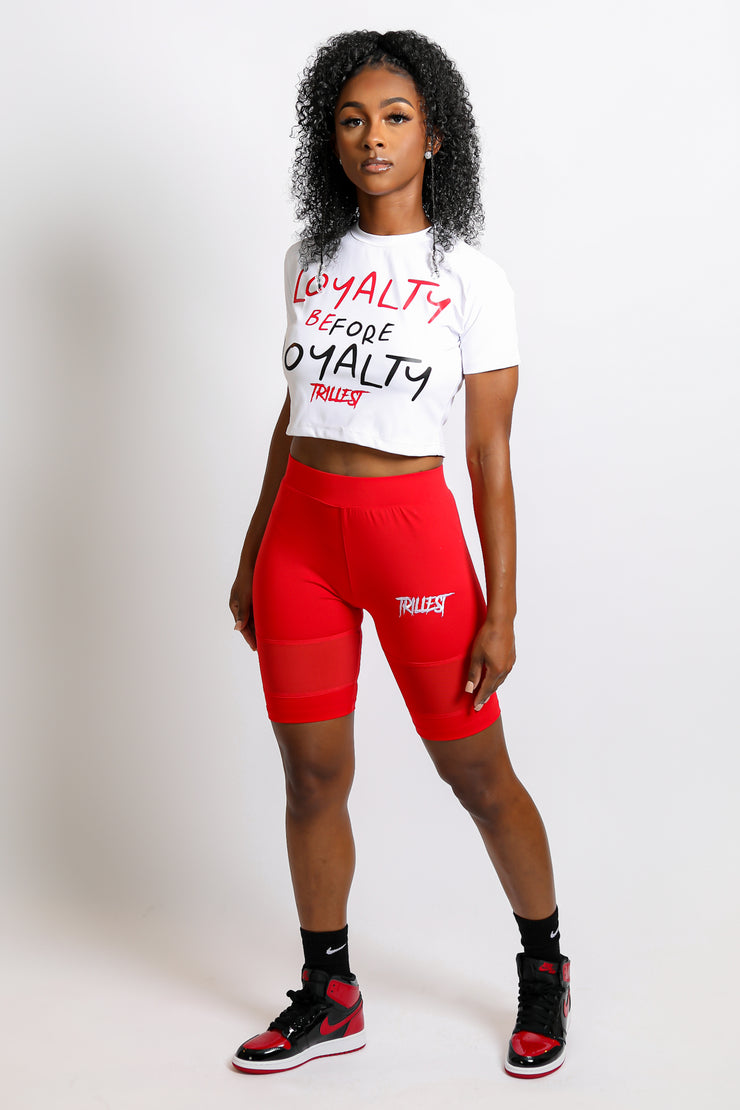 Trillest Crop Top  - Red/White