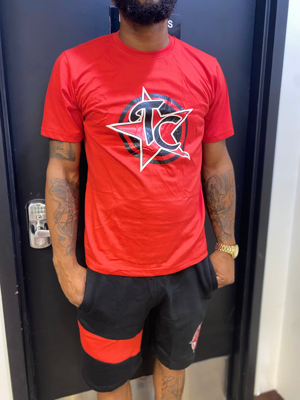 Red/Black TC Logo Tee