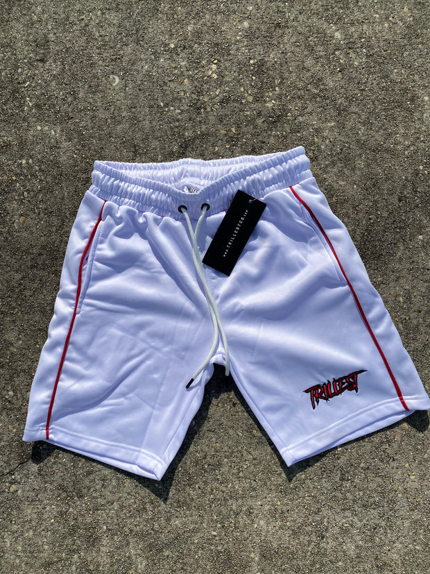 Trillest White/Red Track Shorts