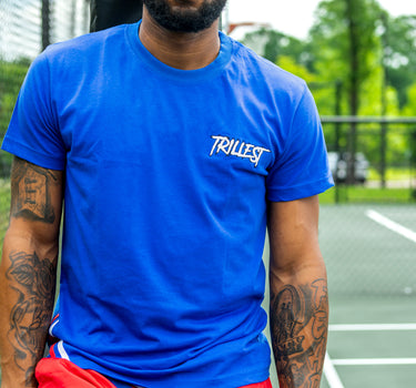 Royal Blue 2 Stripe Logo Tee