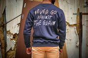 Against The Grain Crewneck - Navy/Cream