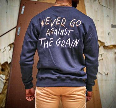 Against The Grain Crewneck - Navy/Cream