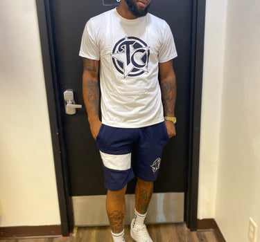 White/Navy TC Logo Tee