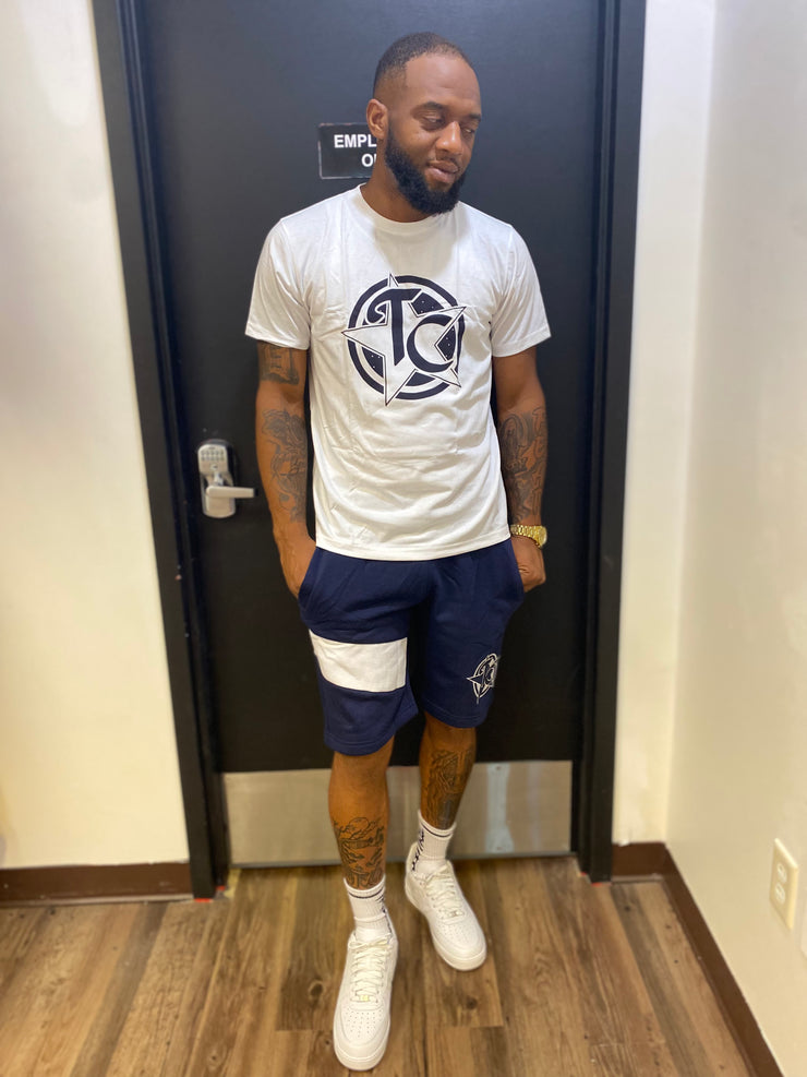 White/Navy TC Logo Tee