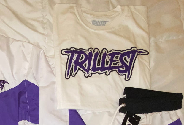 Signature Logo Outlined Tee - White/Purple/Black