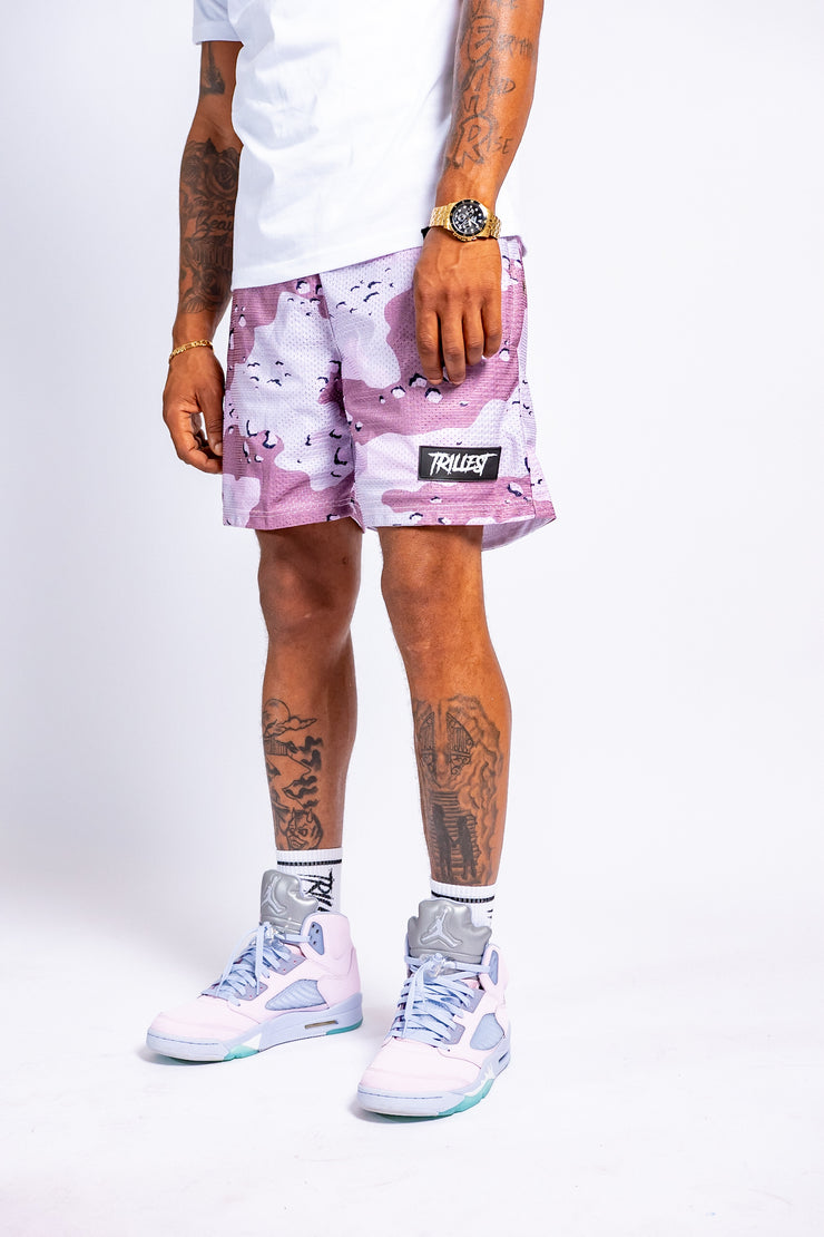 Trillest Mauve Desert Camo Mesh Shorts