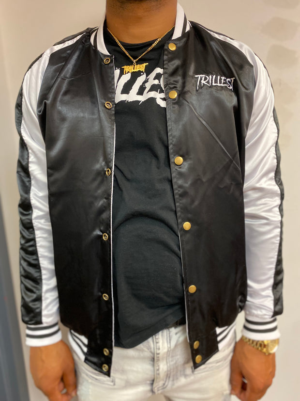Trillest Reversible Bomber Jacket - Black/White