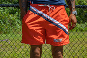 Trillest Orange 2 Stripe Windbreaker Shorts