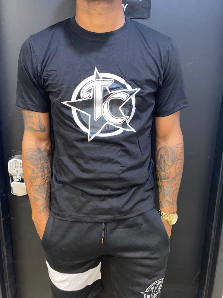 Black/White TC Logo Tee