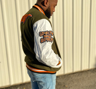 Trillest Olive/Orange Varsity Jacket