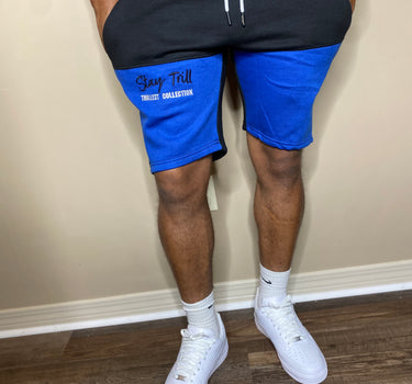 Stay Trill Black/Royal 2 Tone Shorts
