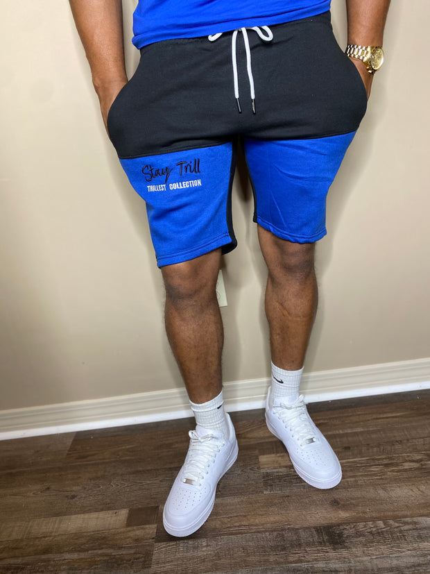 Stay Trill Black/Royal 2 Tone Shorts