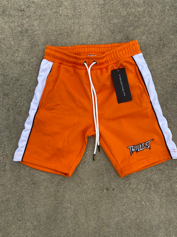 Trillest Orange/White Track Shorts