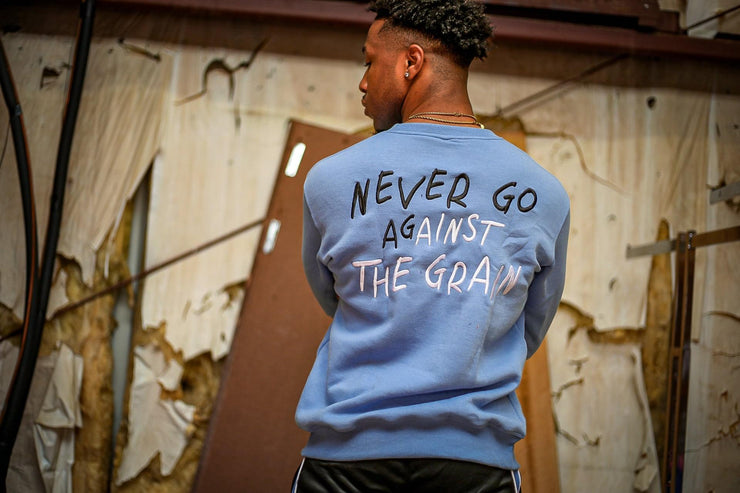 Against The Grain Crewneck - UNC Blue/Black