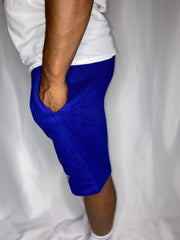 Trillest Royal Blue Cotton Fleece Shorts