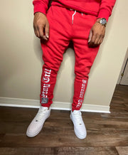 Trillest Red Multi Logo Sweatpants