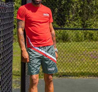 Red 2 Stripe Logo Tee
