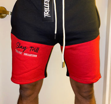 Stay Trill Black/Red 2 Tone Shorts
