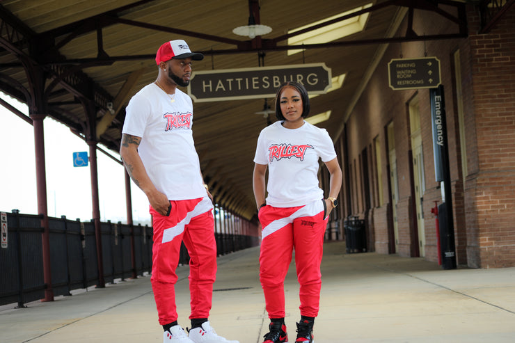 Trillest Red/White Windbreaker Pants