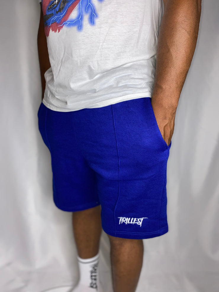 Trillest Royal Blue Cotton Fleece Shorts