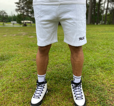 Trillest White Cotton Fleece Shorts