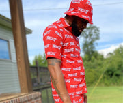 Trillest Red/White All Over Print Button Down