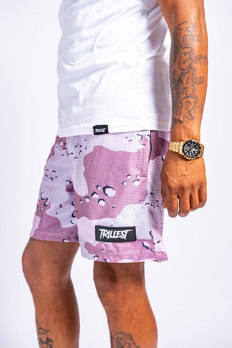 Trillest Mauve Desert Camo Mesh Shorts