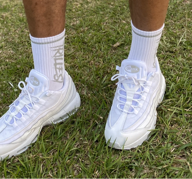 Trillest White/Space Gray Logo Socks