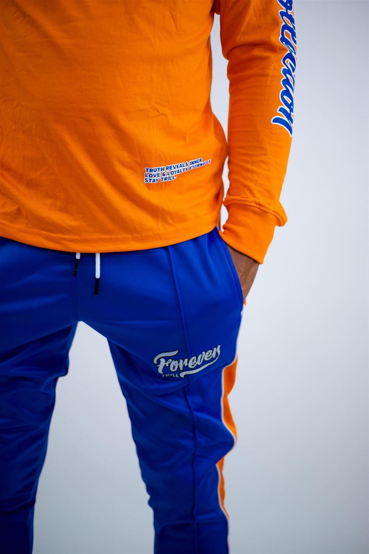 Forever Trill Long Sleeve Tee - Orange/Royal