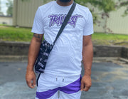 Signature Logo Outlined Tee - White/Purple/Black