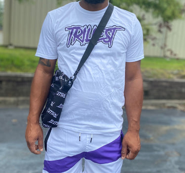 Signature Logo Outlined Tee - White/Purple/Black