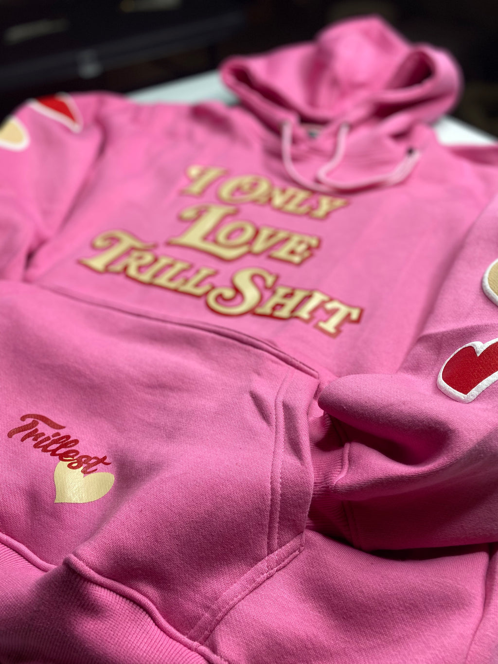 Trillest Love Hoodie - Pink w/ Red/Cream