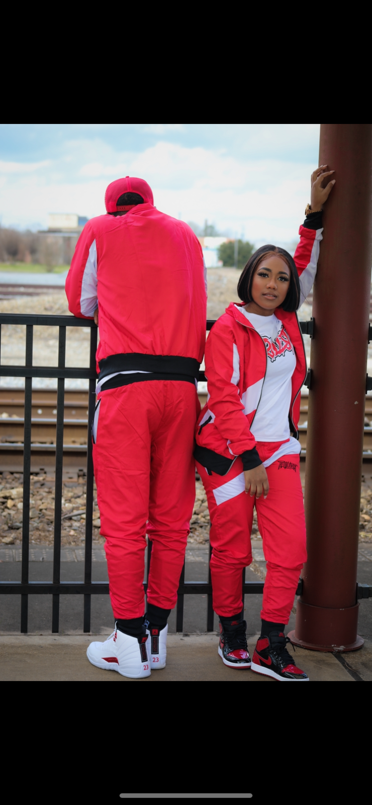 Trillest Red/White Windbreaker Pants