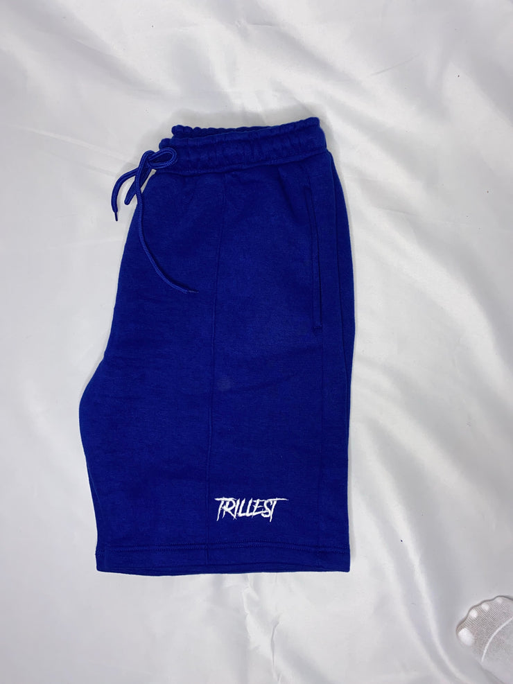 Trillest Royal Blue Cotton Fleece Shorts