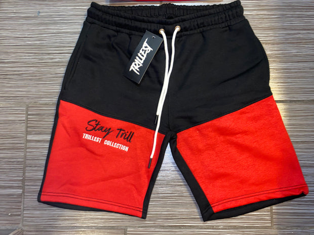Stay Trill Black/Red 2 Tone Shorts