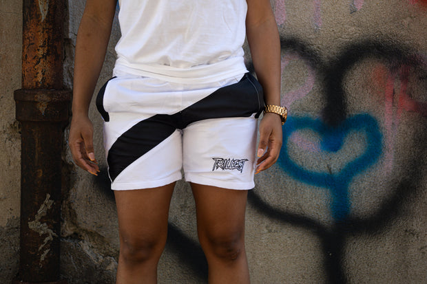 Trillest Playoff White/Black Windbreaker Shorts