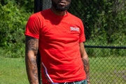 Red 2 Stripe Logo Tee