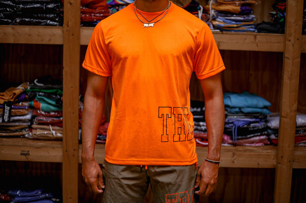Trillest Big Side Logo Tee - Orange/Olive Green