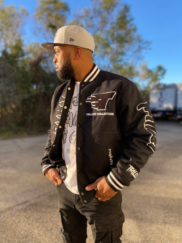 Trillest Black/White Varsity Jacket