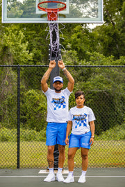 Trillest Royal Blue Mesh Running Shorts