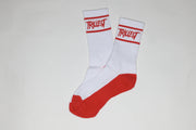 Two Stripe Logo Socks - White/Red
